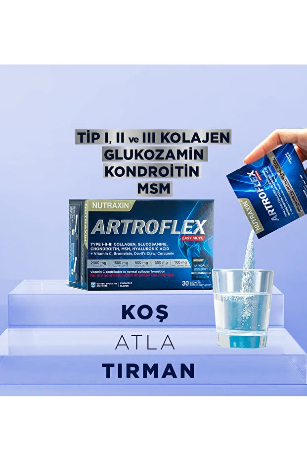 Artroflex Easy Move 30 Saşe – Tip 1-2-3 Kolajen, Glukozamin, MSM, Kondroitin İçeren Takviye